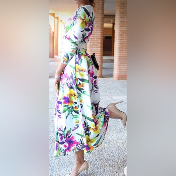 Midi dress white floral - Picture 4 of 10